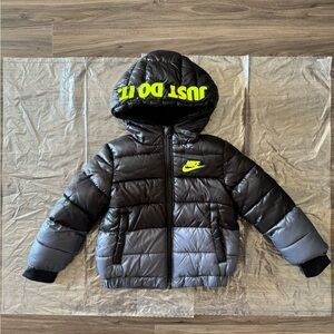 Nike Black and Gray Puffer Jacket Toddler 2T